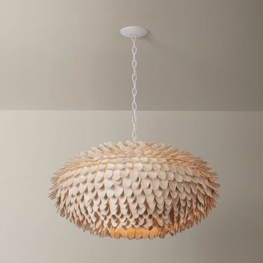 Hudson Valley Lighting Alsen 6 Light 37" Wide Pendant with Coco Shell Shade - Image 2