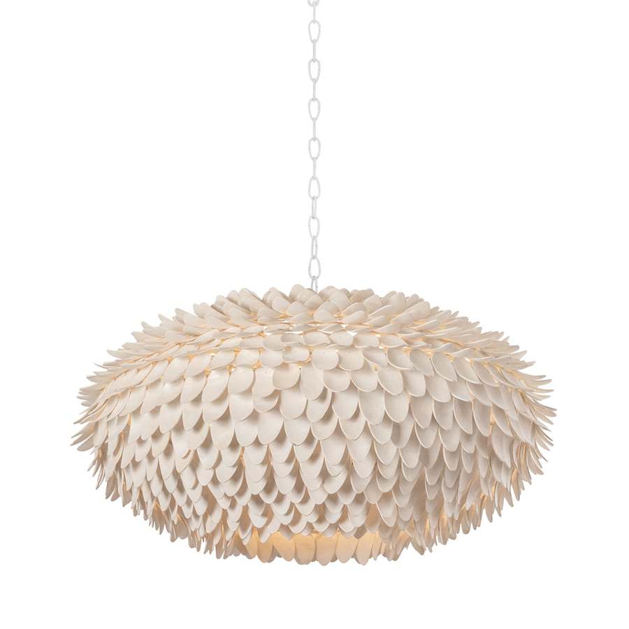 Hudson Valley Lighting Alsen 6 Light 37" Wide Pendant with Coco Shell Shade - Image 1