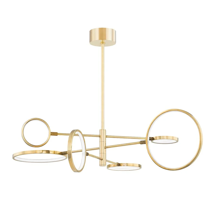 Hudson Valley Lighting Saturn 6 Light 45" Wide LED Ring Chandelier - Image 1