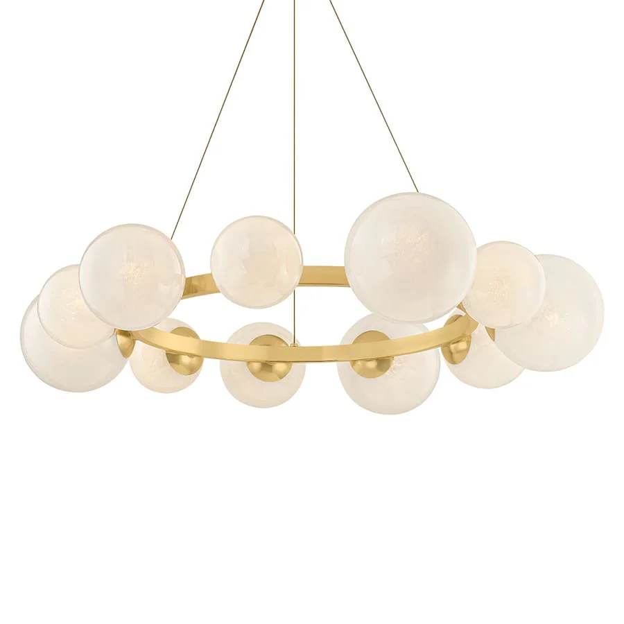 Hudson Valley Lighting Pacama 11 Light 40" Wide Ring Chandelier with Seedy Cloud Glass Shades - Image 1