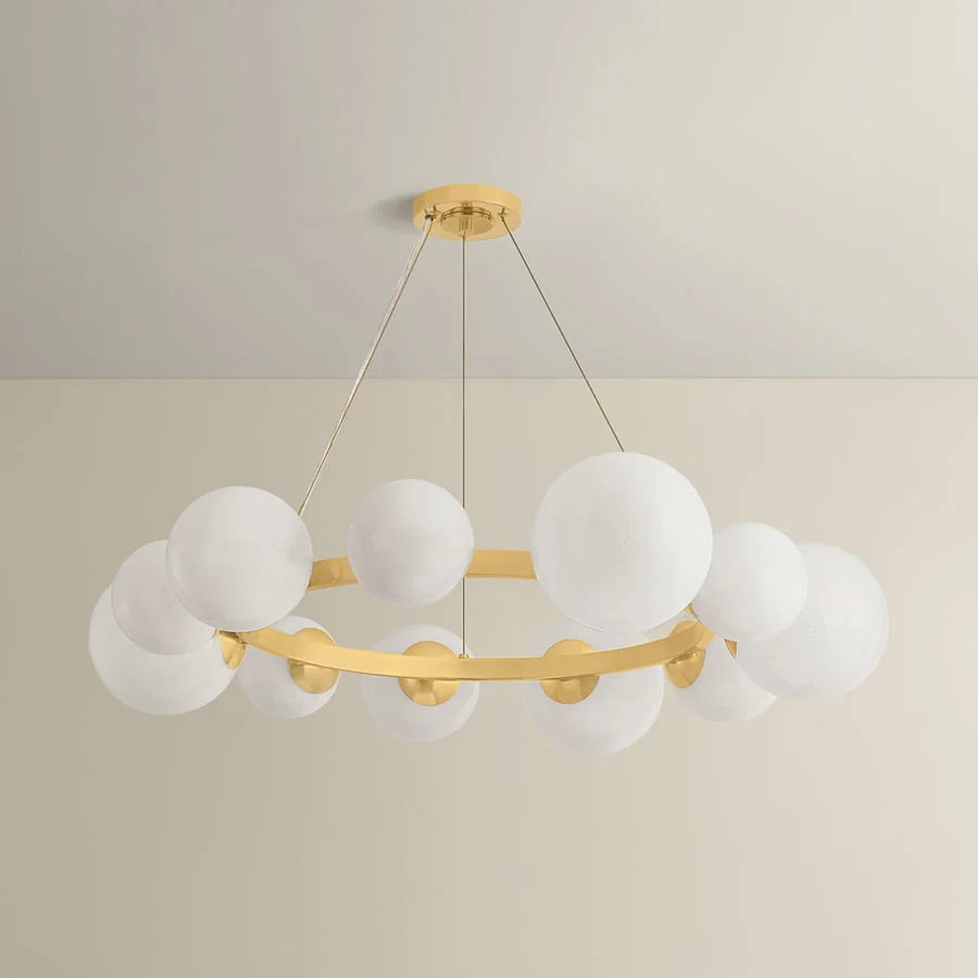 Hudson Valley Lighting Pacama 11 Light 40" Wide Ring Chandelier with Seedy Cloud Glass Shades - Image 2