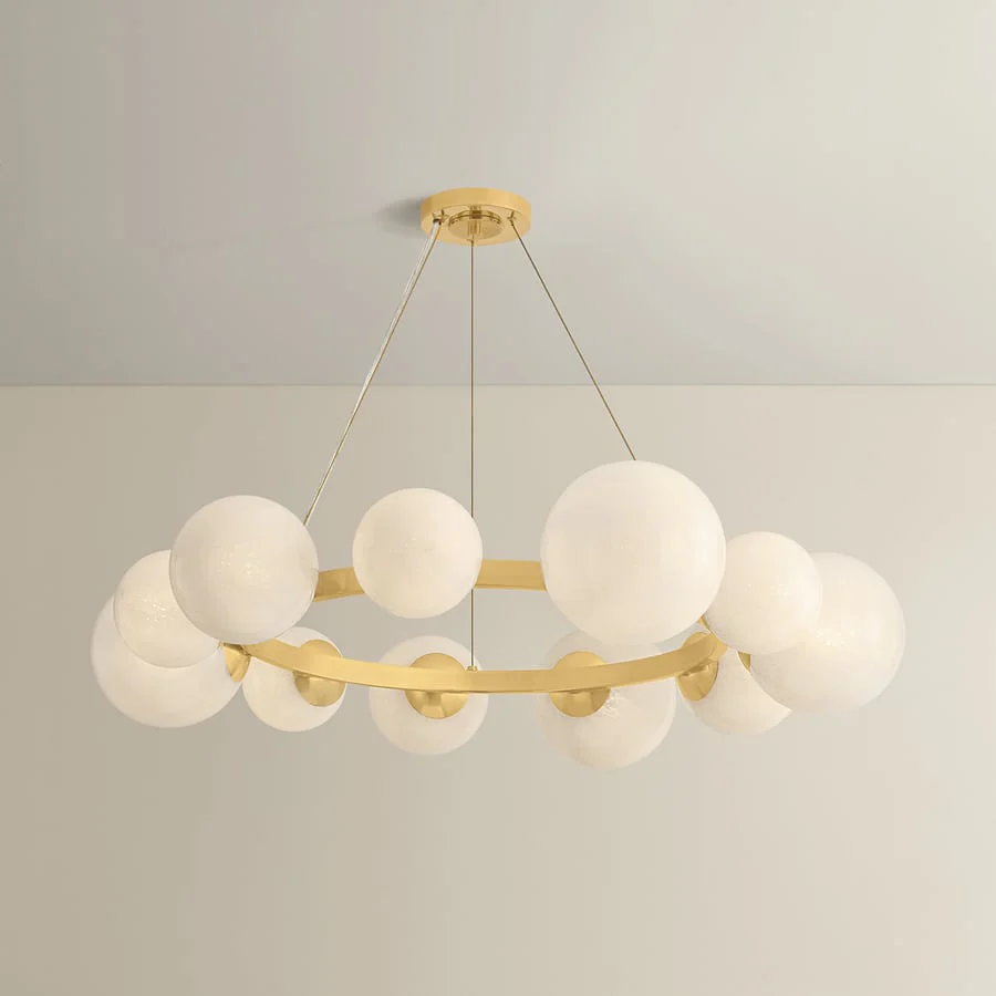 Hudson Valley Lighting Pacama 11 Light 40" Wide Ring Chandelier with Seedy Cloud Glass Shades - Image 3