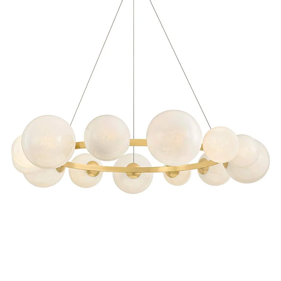 Hudson Valley Lighting Pacama 13 Light 55" Wide Ring Chandelier with Seedy Cloud Glass Shades - Image 1