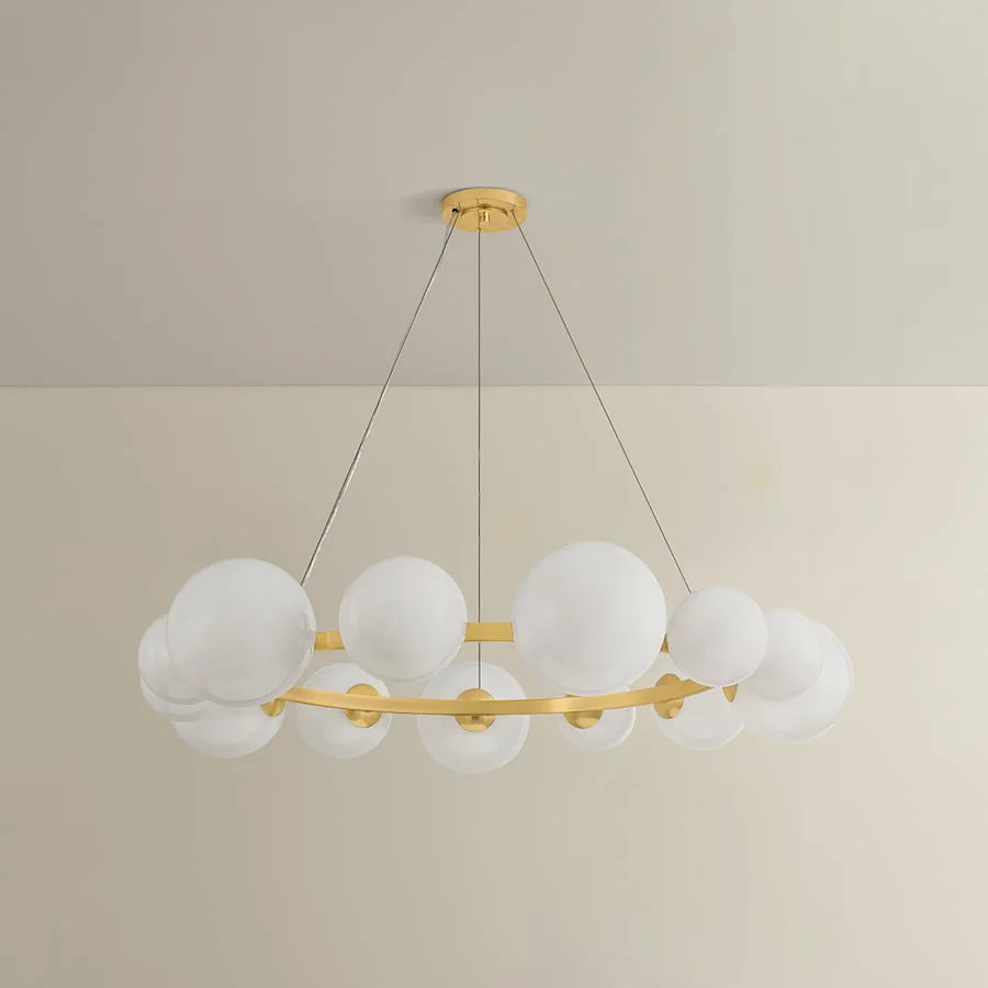 Hudson Valley Lighting Pacama 13 Light 55" Wide Ring Chandelier with Seedy Cloud Glass Shades - Image 2