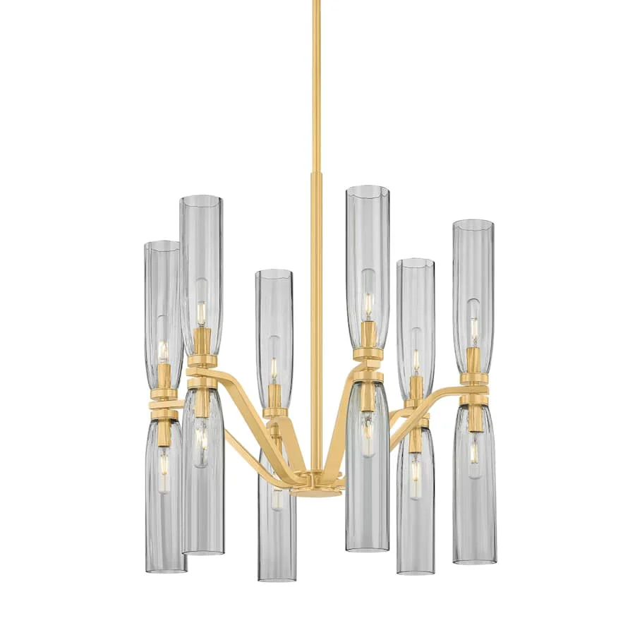 Hudson Valley Lighting Harpswell 12 Light 25" Wide Chandelier with Smoked Glass Shades - Image 1