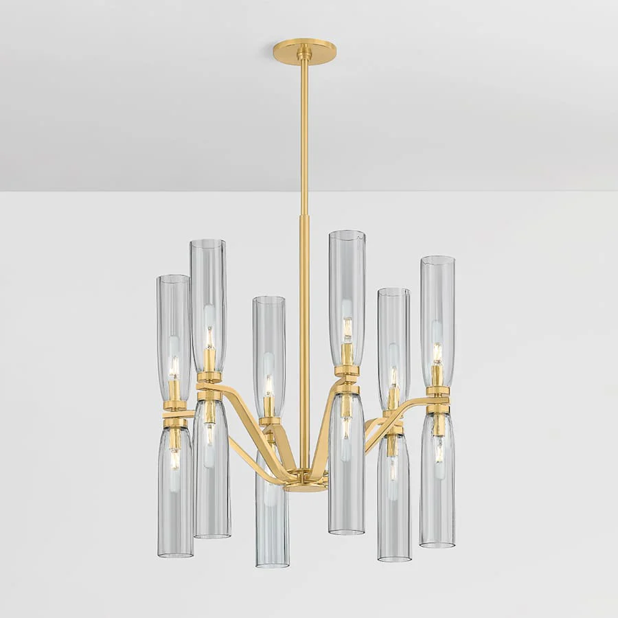 Hudson Valley Lighting Harpswell 12 Light 25" Wide Chandelier with Smoked Glass Shades - Image 2