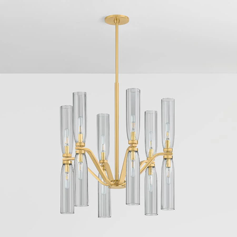 Hudson Valley Lighting Harpswell 12 Light 25" Wide Chandelier with Smoked Glass Shades - Image 3