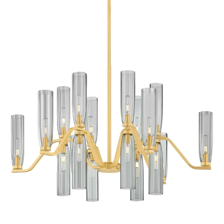 Hudson Valley Lighting Harpswell 18 Light 43" Wide Chandelier with Smoked Glass Shades - Image 1