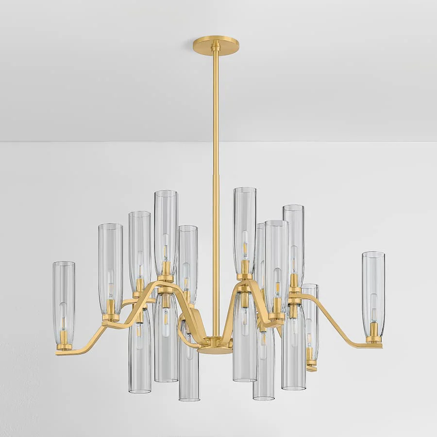 Hudson Valley Lighting Harpswell 18 Light 43" Wide Chandelier with Smoked Glass Shades - Image 3