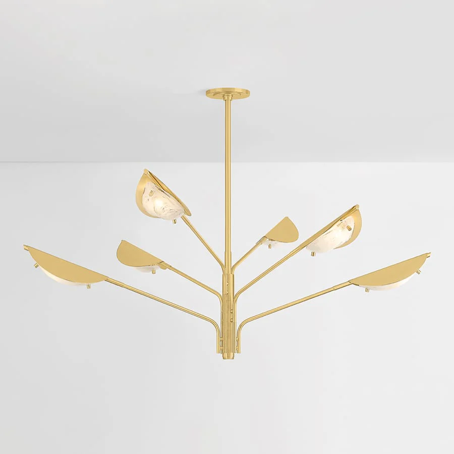 Hudson Valley Lighting Levin 6 Light 54" Wide Chandelier with Remolino Blanco Glass Shades - Image 2