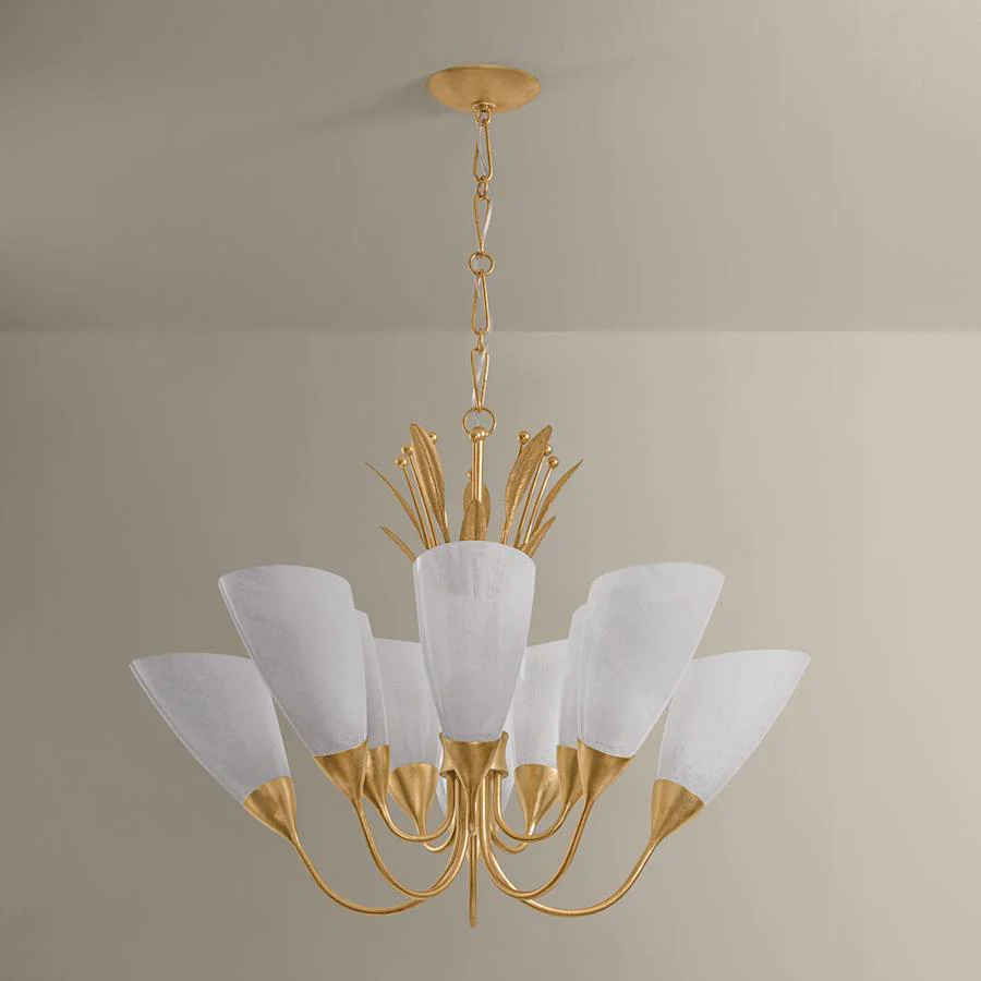 Hudson Valley Lighting Forest Glen 10 Light 42" Wide Chandelier with Seedy Cloud Glass Shades - Image 2