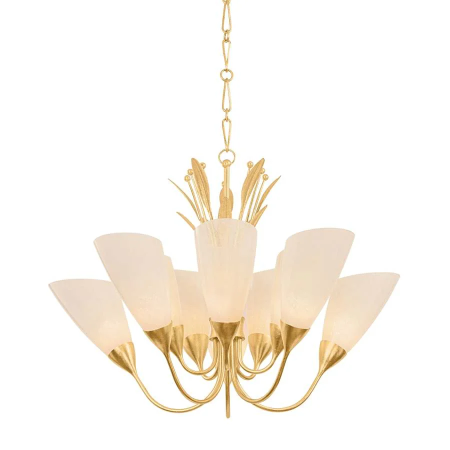 Hudson Valley Lighting Forest Glen 10 Light 42" Wide Chandelier with Seedy Cloud Glass Shades - Image 1