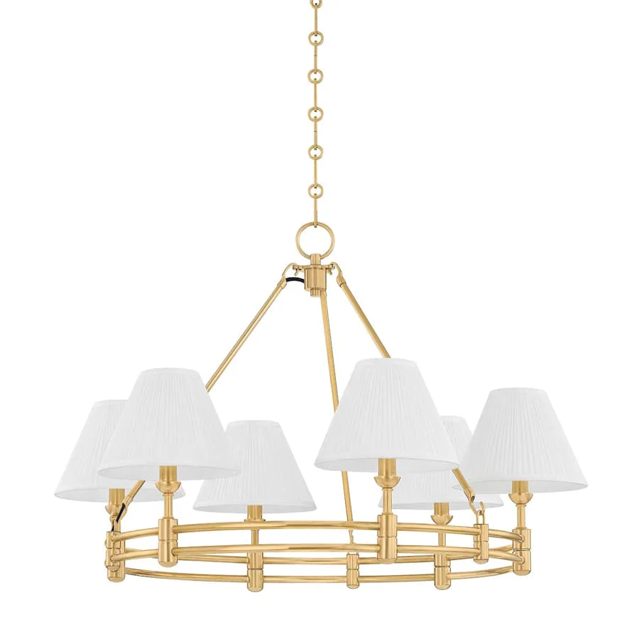 Hudson Valley Lighting Howard 6 Light 33" Wide Chandelier with Silk Shades - Image 1