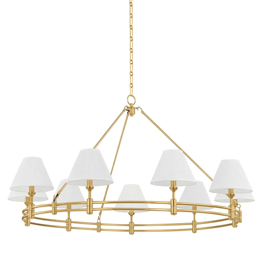 Hudson Valley Lighting Howard 9 Light 50" Wide Chandelier with Silk Shades - Image 1