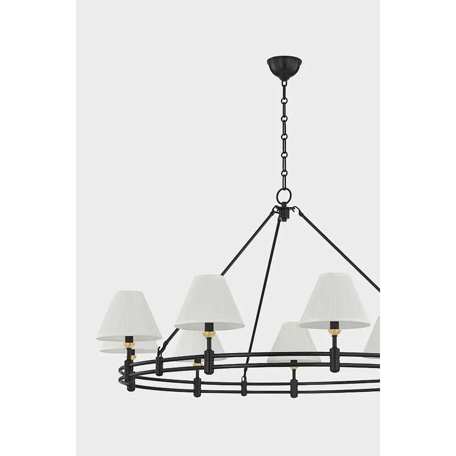 Hudson Valley Lighting Howard 9 Light 50" Wide Chandelier with Silk Shades - Image 3