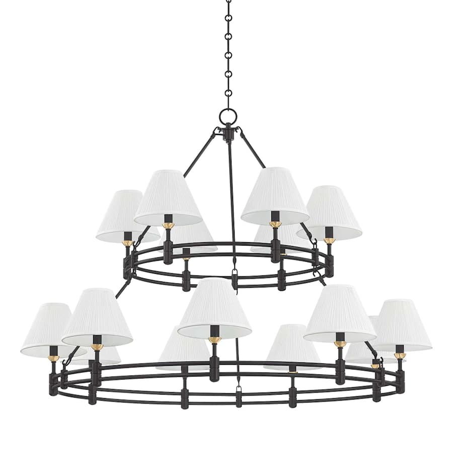 Hudson Valley Lighting Howard 15 Light 50" Wide Chandelier with Silk Shades - Image 1