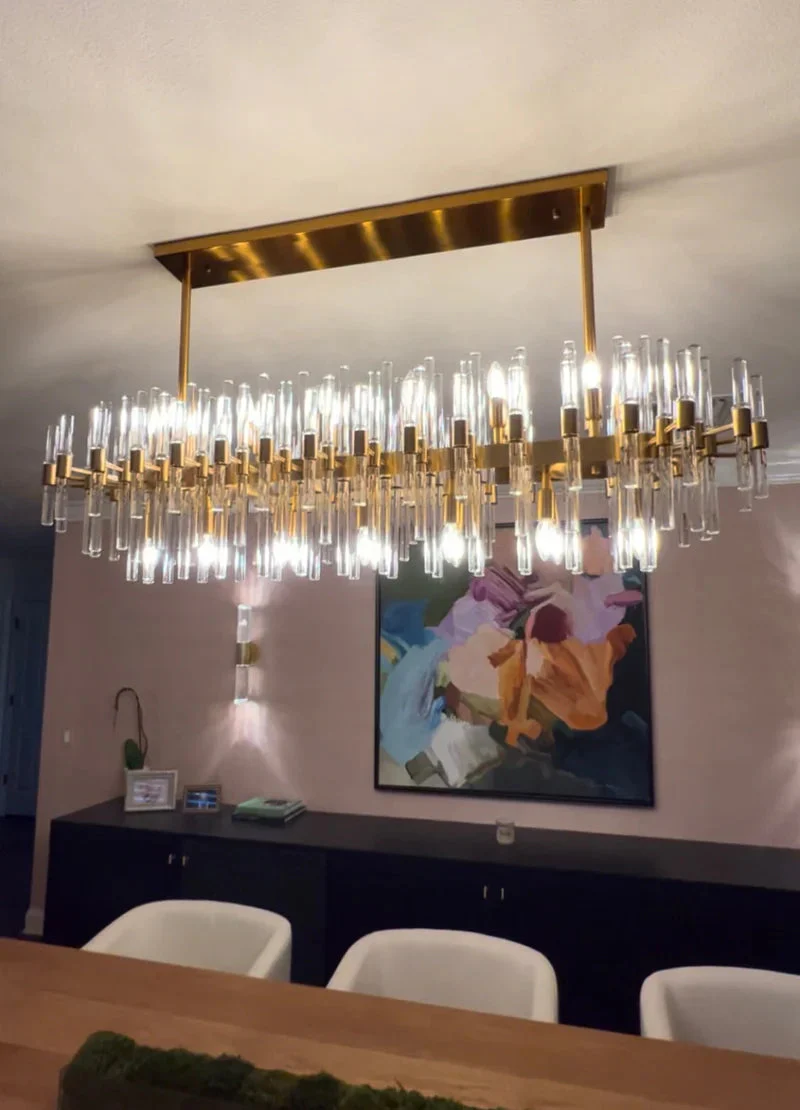 Alinar Crystal Shards Long Chandelier - Image 2
