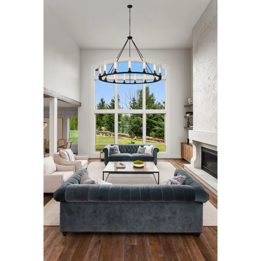 James Allan Hartman 15 Light 60" Wide Pillar Candle Ring Chandelier - Image 2