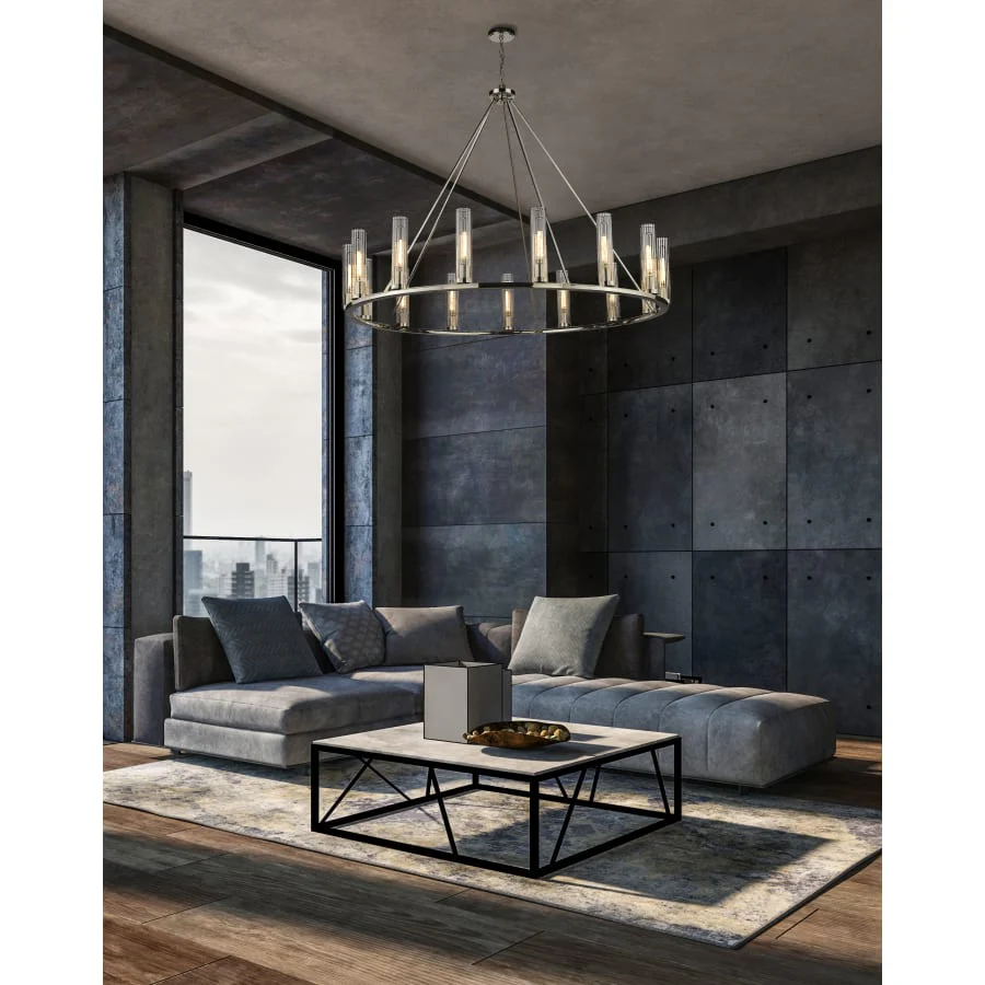 James Allan Hartman 15 Light 60" Wide Pillar Candle Ring Chandelier - Image 3