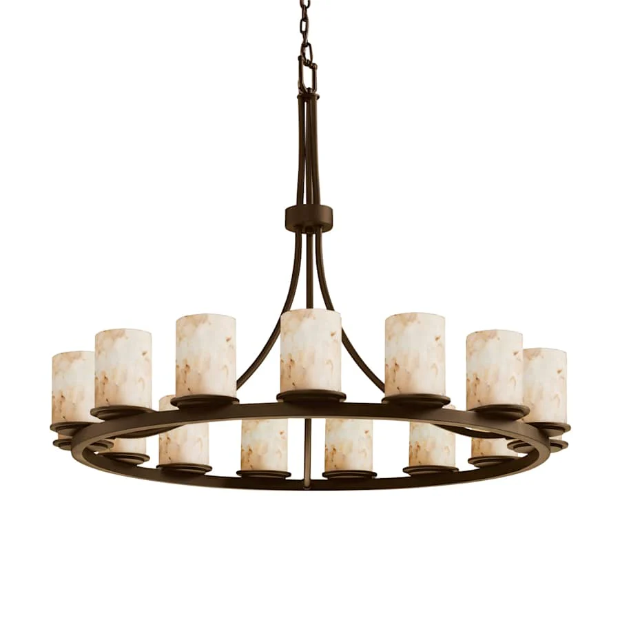 Justice Design Group Alabaster Rocks 42" Wide Ring Chandelier - Image 2
