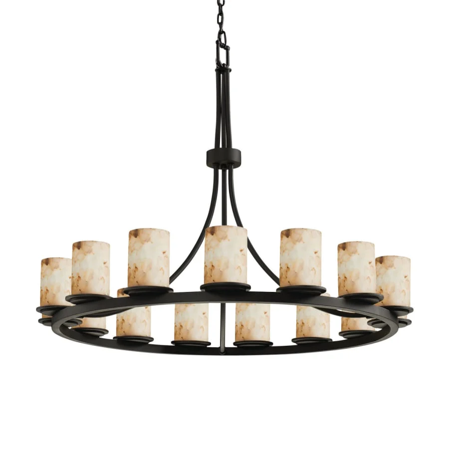 Justice Design Group Alabaster Rocks 42" Wide Ring Chandelier - Image 1