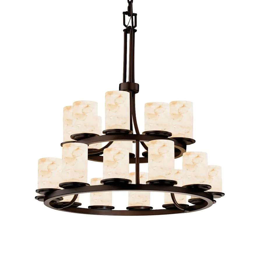 Justice Design Group Alabaster Rocks 21 Light 2 Tier Chandelier - Image 1
