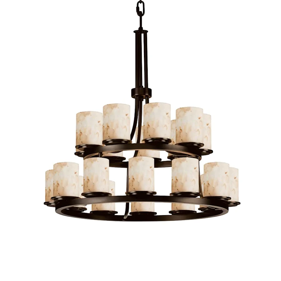 Justice Design Group Alabaster Rocks 33" Wide Ring Chandelier - Image 2