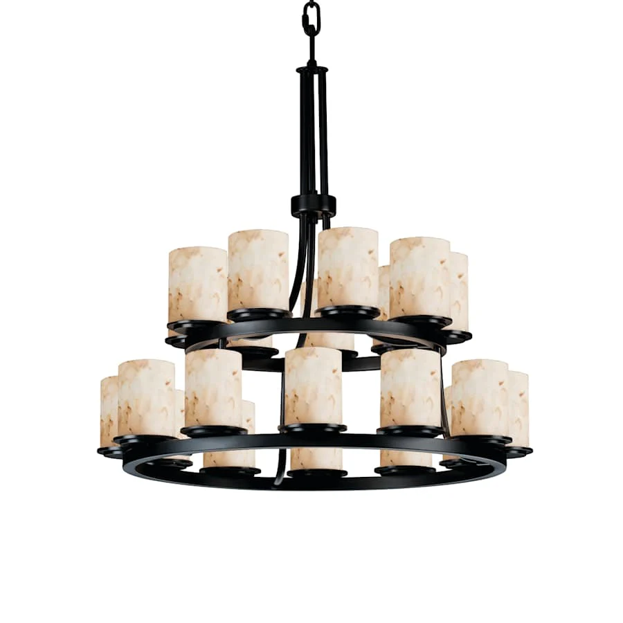 Justice Design Group Alabaster Rocks 33" Wide Ring Chandelier - Image 3