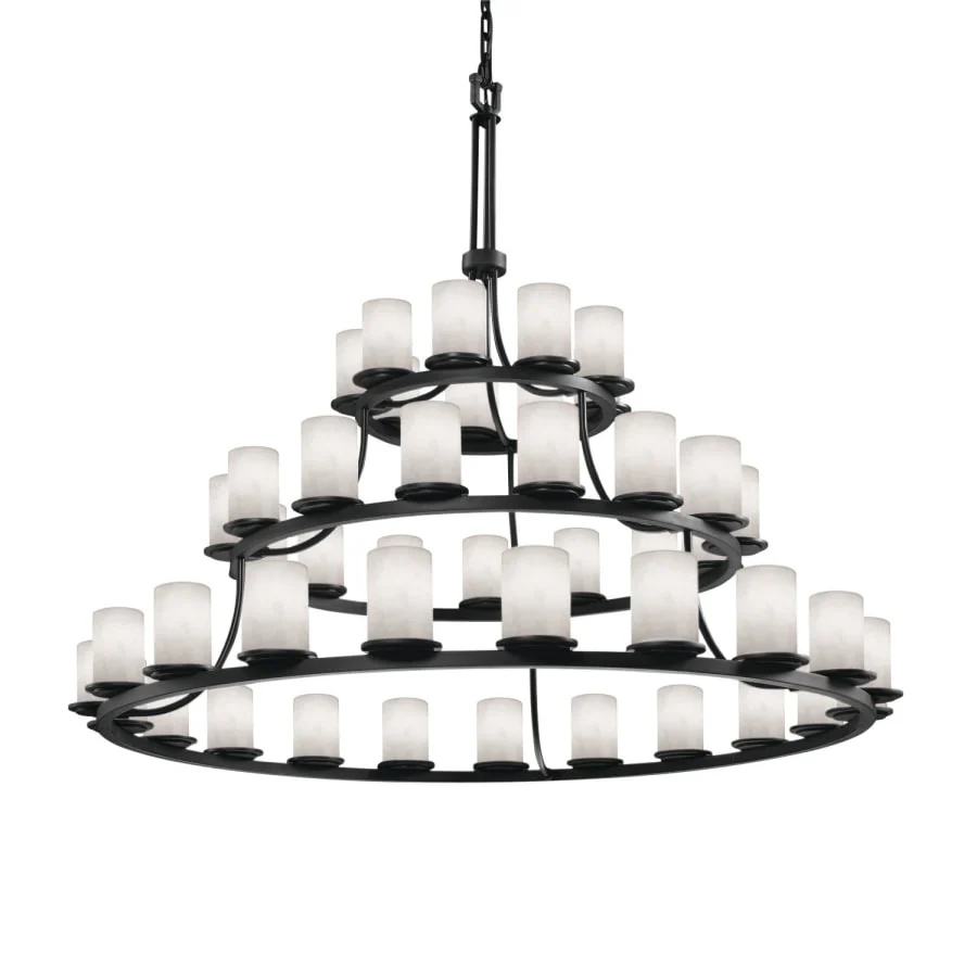 Justice Design Group Dakota 45 Light 3-Tier Ring Chandelier from the Clouds Collection - Image 1