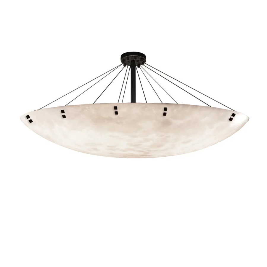 Justice Design Group Clouds 72" Wide Finials LED Single Tier Bowl Shaped Chandelier - Image 1