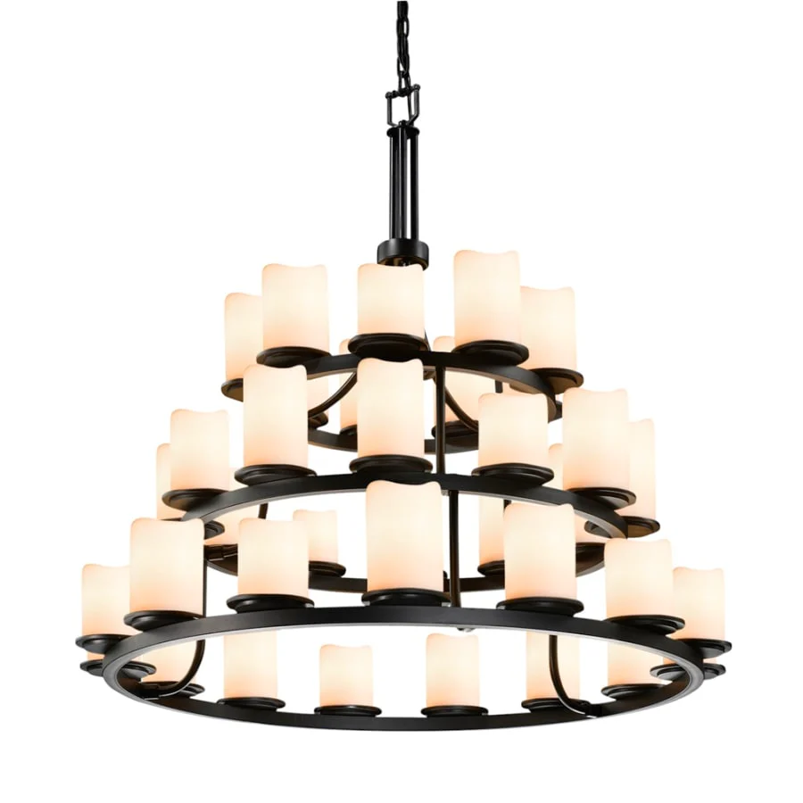Justice Design Group CandleAria 42" Wide Ring Chandelier with Cream Shades - Image 1