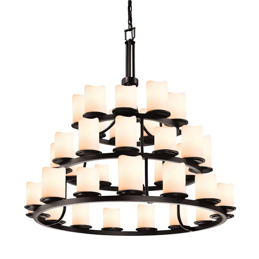 Justice Design Group CandleAria 42" Wide Ring Chandelier with Cream Shades - Image 2