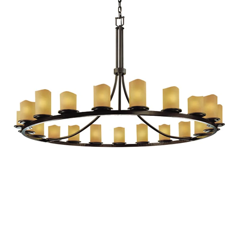 Justice Design Group CandleAria 60" Wide Ring Chandelier with Amber Shades - Image 1