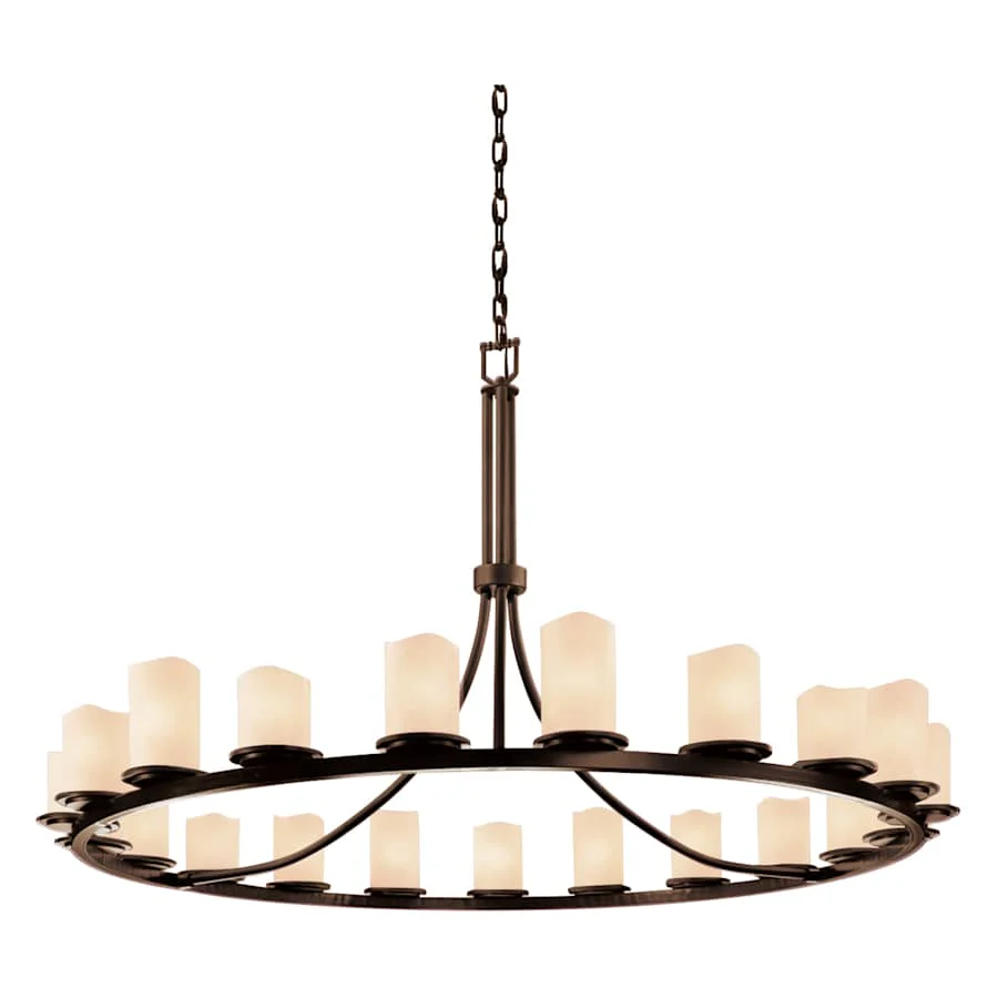 Justice Design Group CandleAria 60" Wide Ring Chandelier with Cream Shades - Image 2