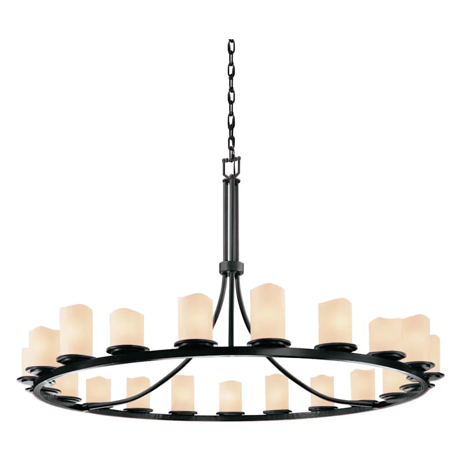 Justice Design Group CandleAria 60" Wide Ring Chandelier with Cream Shades - Image 1