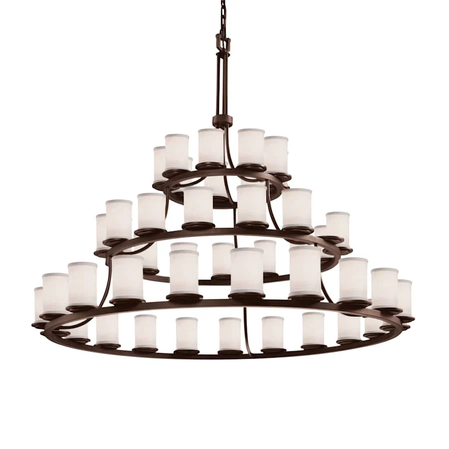 Justice Design Group Textile 45 Light 60" Wide Ring Chandelier with White Shade - Image 2