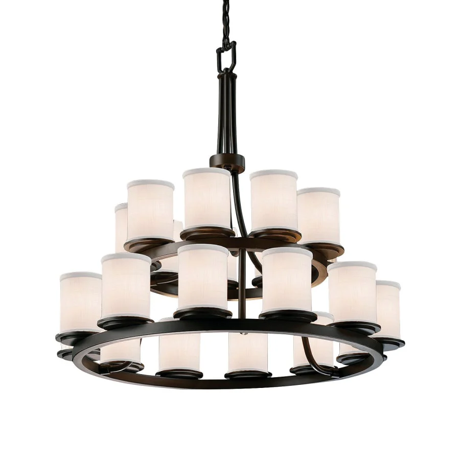 Justice Design Group Textile 33" Dakota 21 Light Shaded LED Chandelier - Image 1