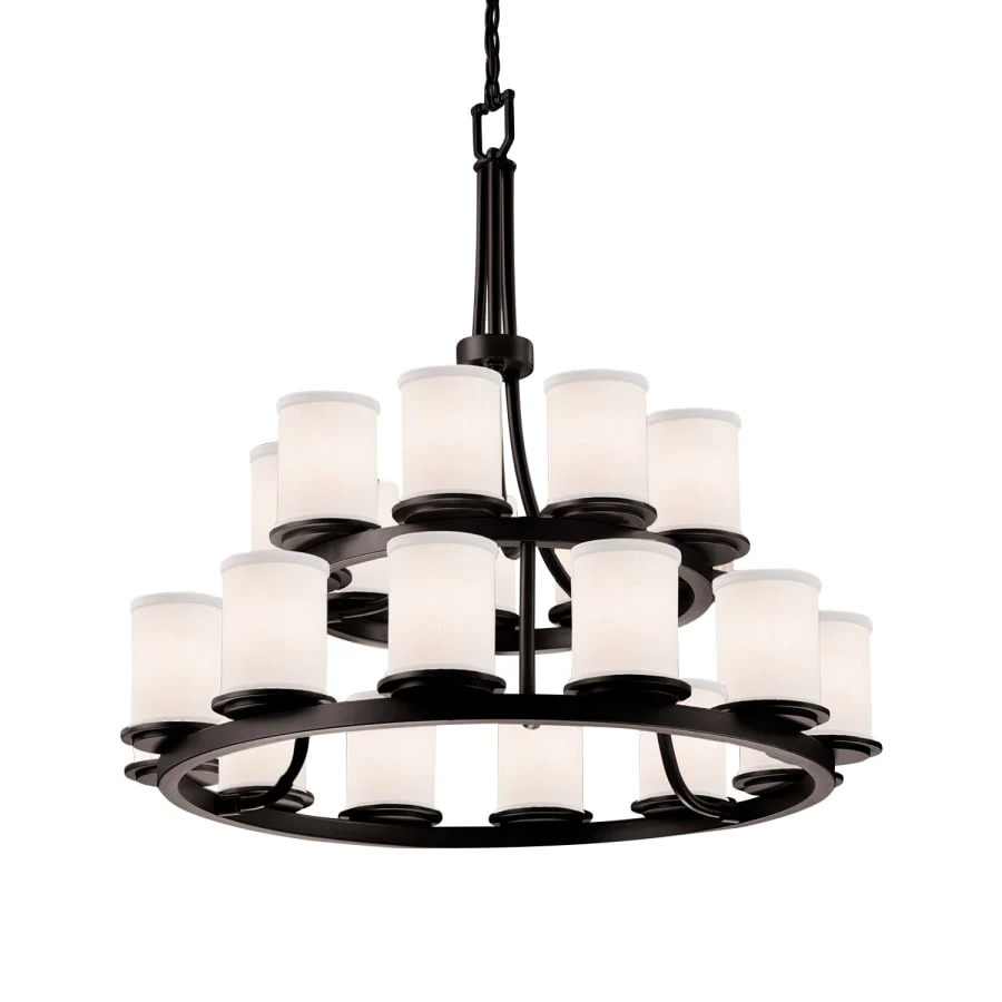 Justice Design Group Textile 33" Dakota 21 Light Shaded Chandelier - Image 1