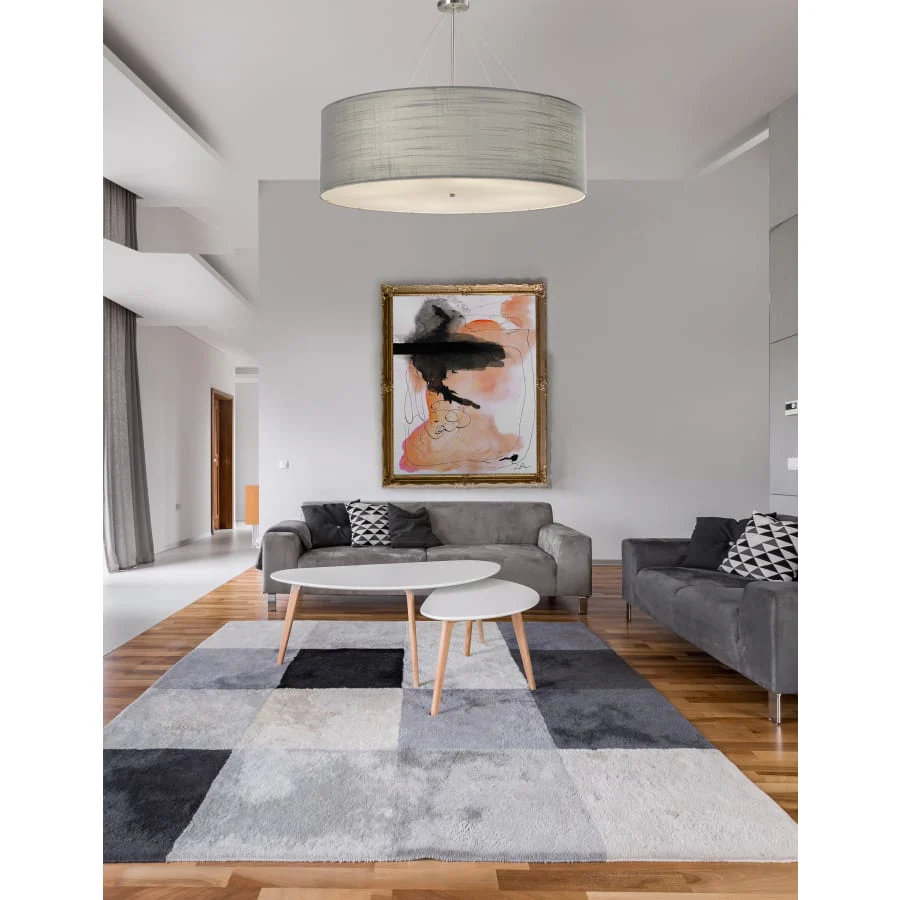 Justice Design Group Classic 12 Light 60" Wide Drum Chandelier with Gray Shade - Image 2