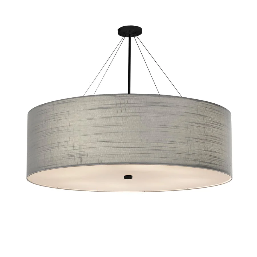 Justice Design Group Classic 12 Light 60" Wide Drum Chandelier with Gray Shade - Image 1