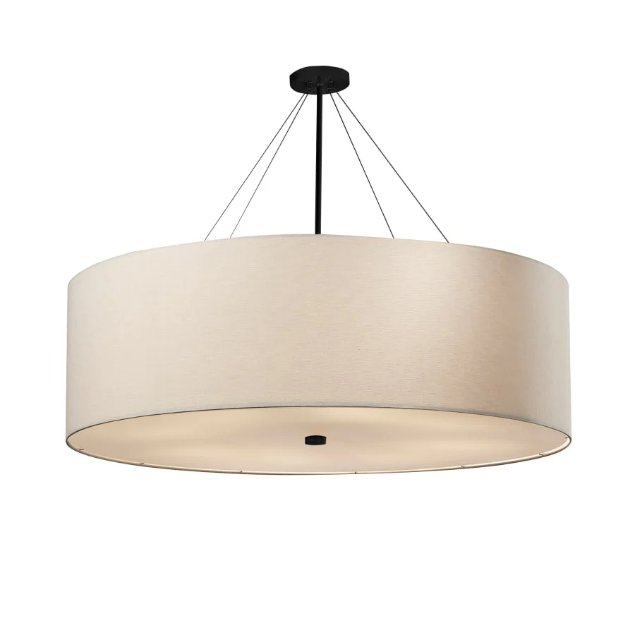 Justice Design Group Classic 12 Light 60" Wide Drum Chandelier with White Shade - Image 1