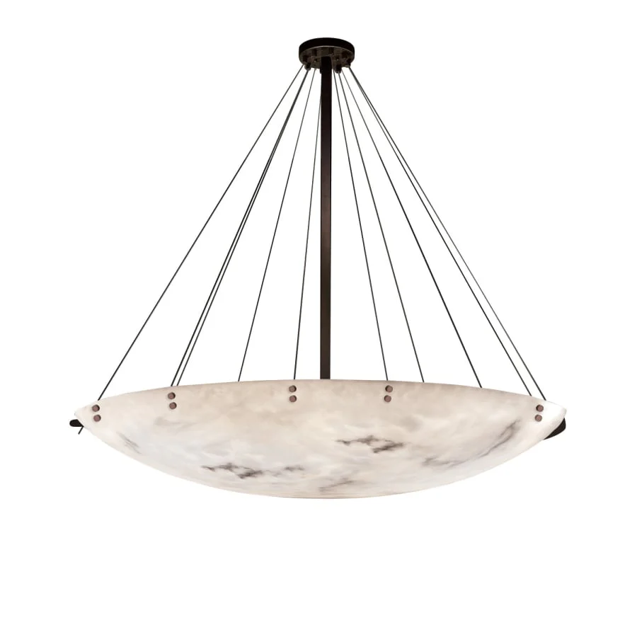 Justice Design Group Lumenaria 72" Wide Finials LED Bowl Shaped Multi Light Pendant - Image 1