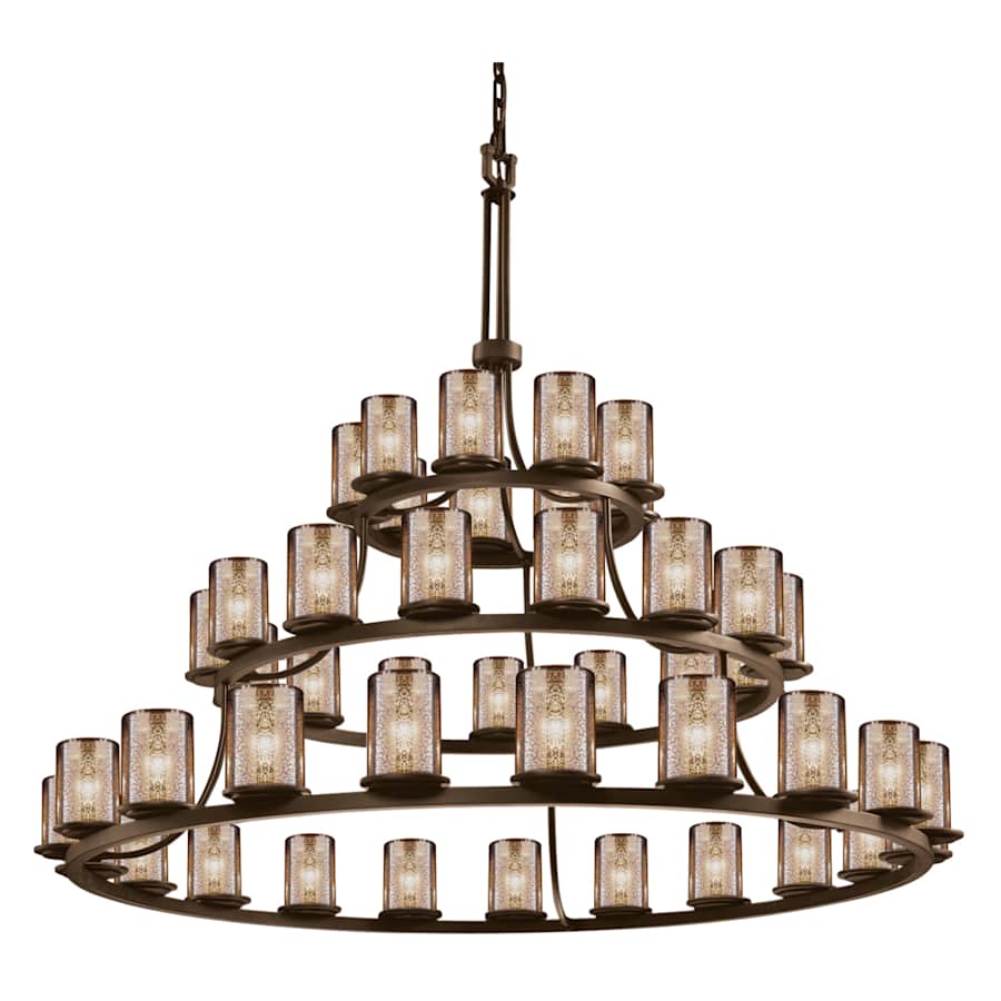 Justice Design Group Fusion 60" Wide Ring Chandelier with Mercury Shades - Image 2