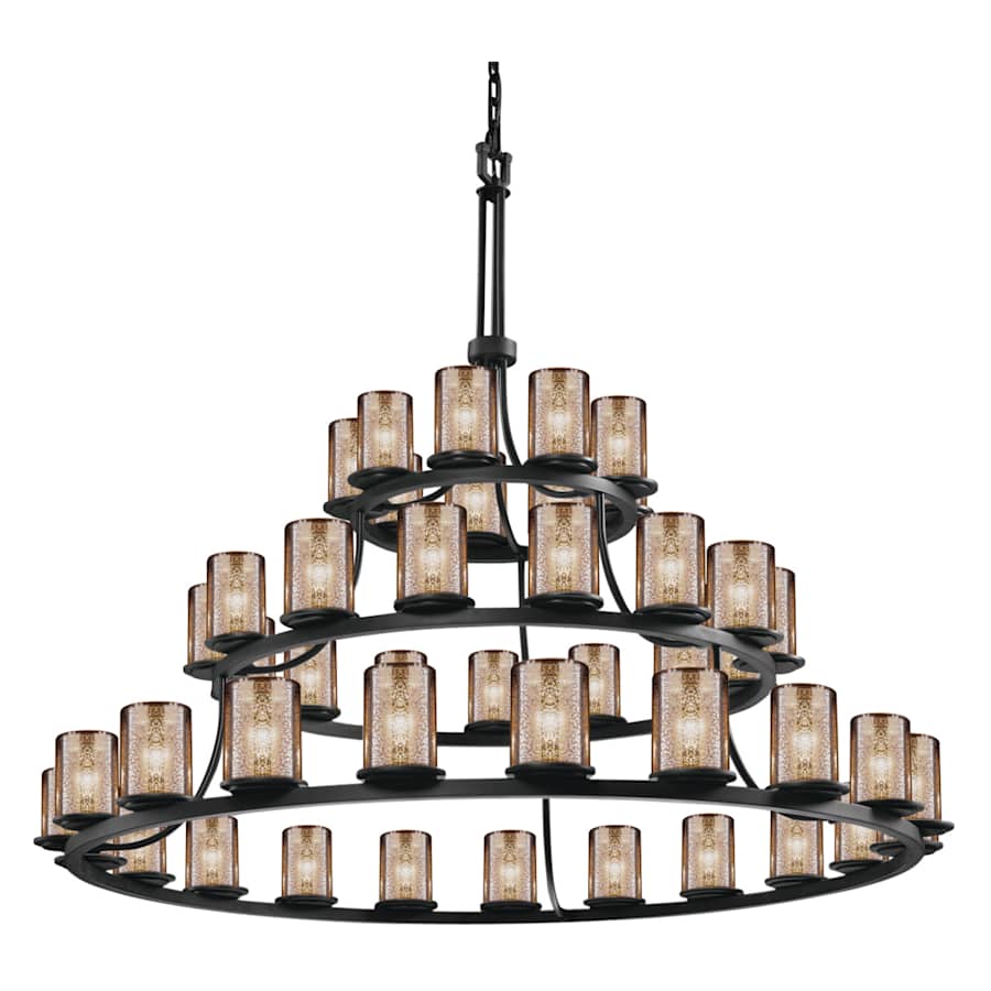 Justice Design Group Fusion 60" Wide Ring Chandelier with Mercury Shades - Image 1