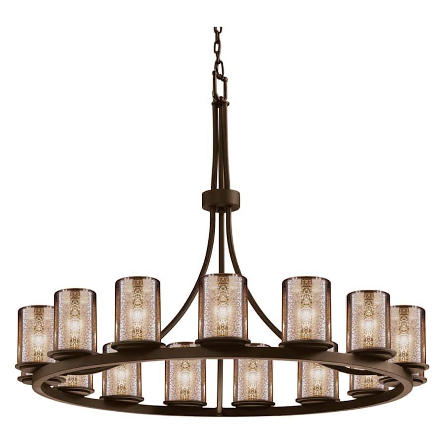 Justice Design Group Fusion 42" Wide Ring Chandelier with Mercury Shades - Image 2