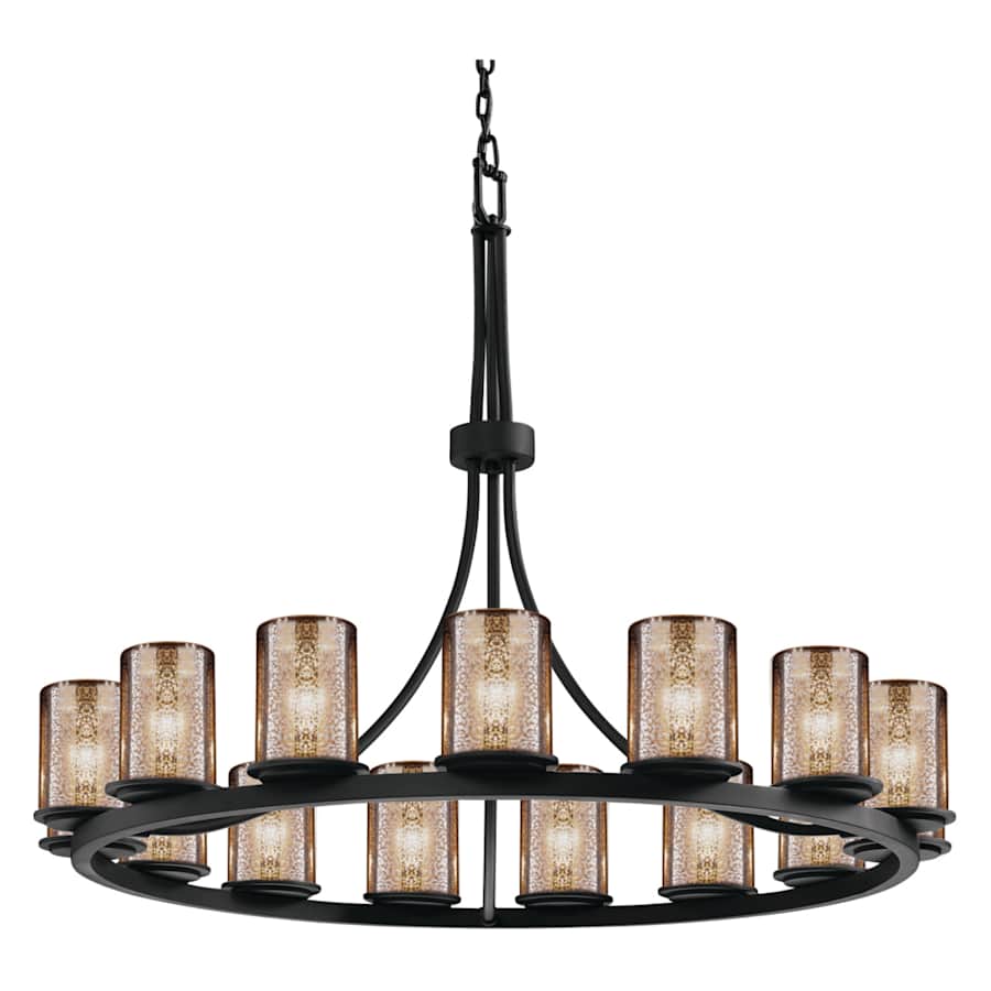 Justice Design Group Fusion 42" Wide Ring Chandelier with Mercury Shades - Image 3
