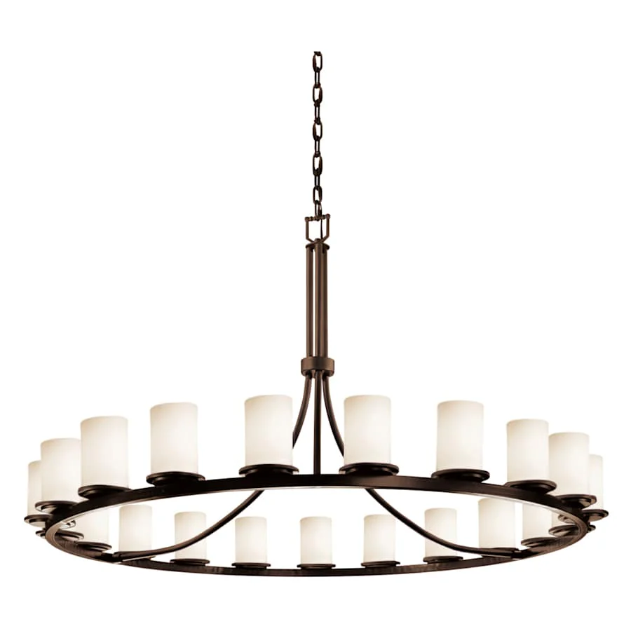 Justice Design Group Fusion 60" Wide Ring Chandelier with Opal Shades - Image 2
