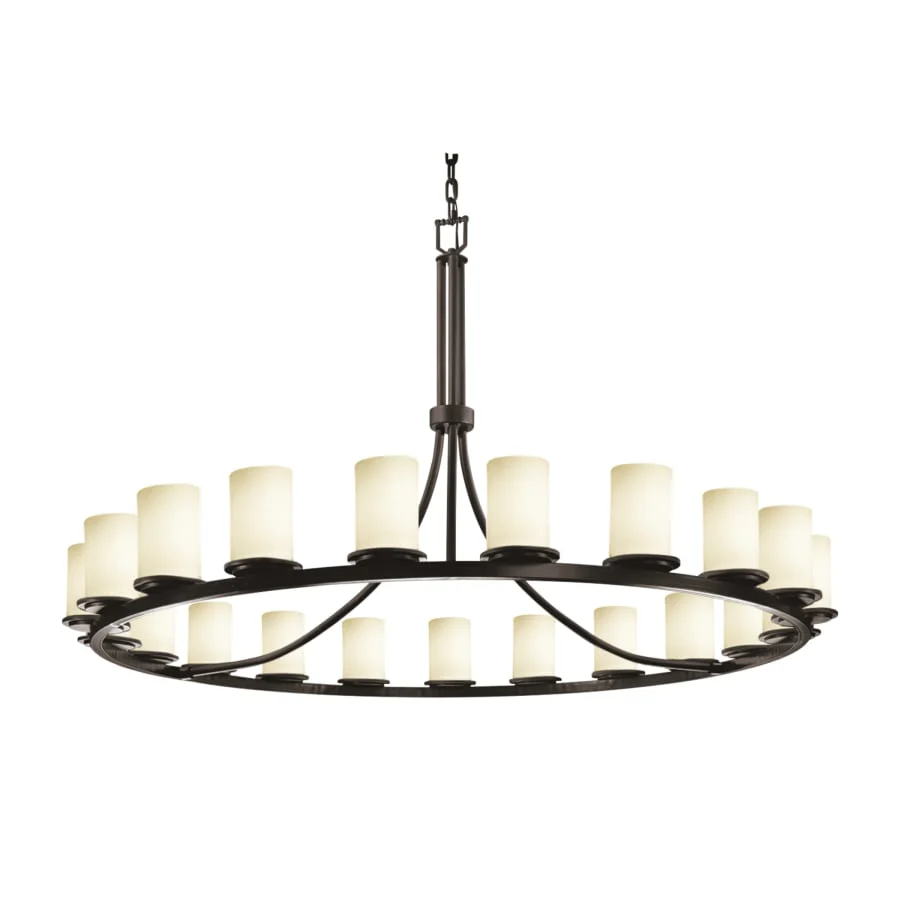Justice Design Group Fusion 60" Wide Ring Chandelier with Opal Shades - Image 1