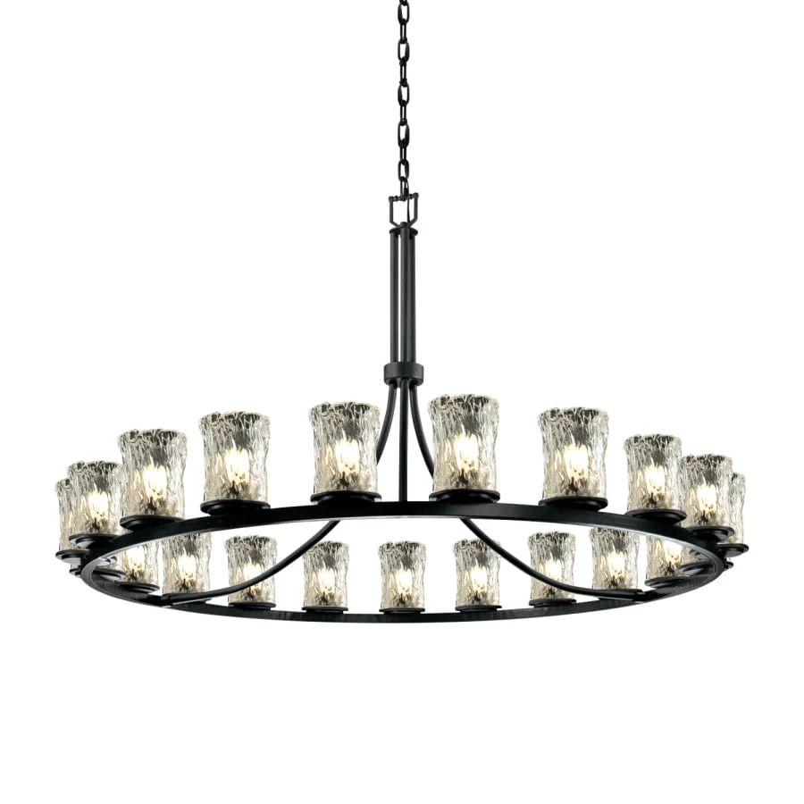 Justice Design Group Veneto Luce 21 Light 60" Wide Chandelier with Clear Textured Glass Shades - Image 1