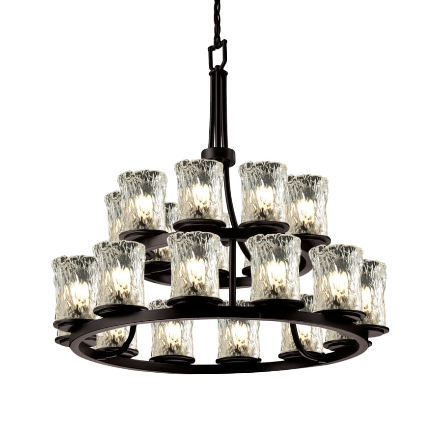 Justice Design Group Veneto Luce 21 Light 33" Wide Candle Style Chandelier with Clear Textured Glass Shades - Image 1